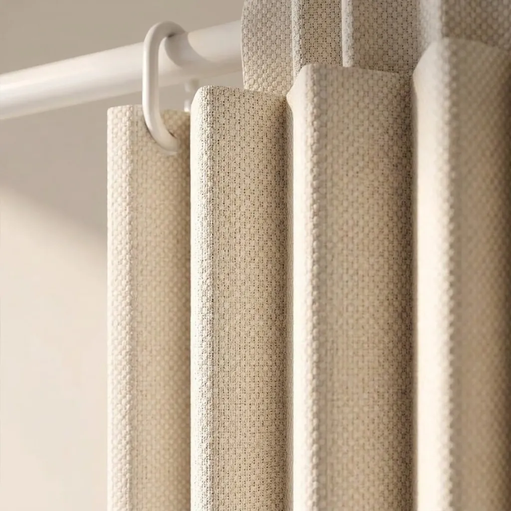 Pleated Japanese Door Curtain, Clean Japandi Style — where minimalism meets durability