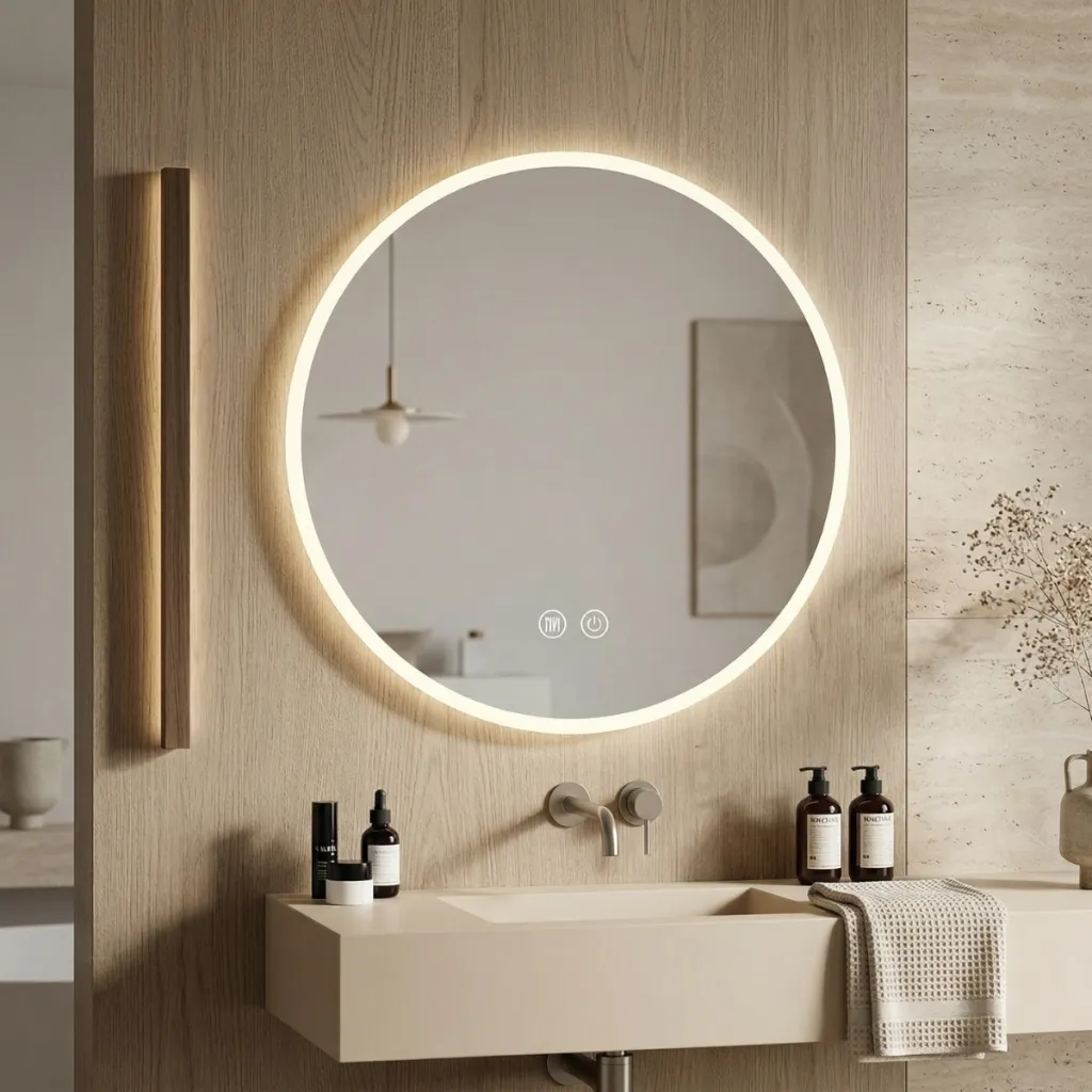 Round Smart Japandi Mirror with LED Lighting — a piece designed for serenity