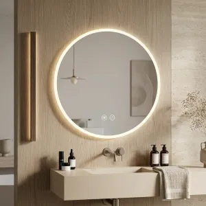 Round Smart Japandi Mirror with LED Lighting — view 2