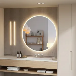Round Smart Japandi Mirror with LED Lighting — view 3
