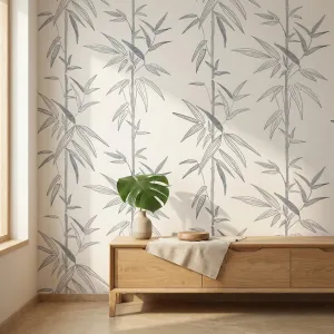 Self-Adhesive Japanese Wallpaper with Minimalist Bamboo Print — view 2