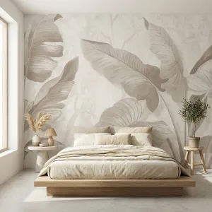 Self-Adhesive Japanese Wallpaper, Tropical Leaf Print — view 2