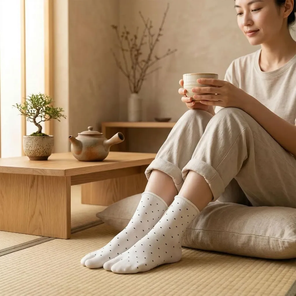 Set of 2 Pairs of Polka Dot Japanese Socks — a piece designed for serenity