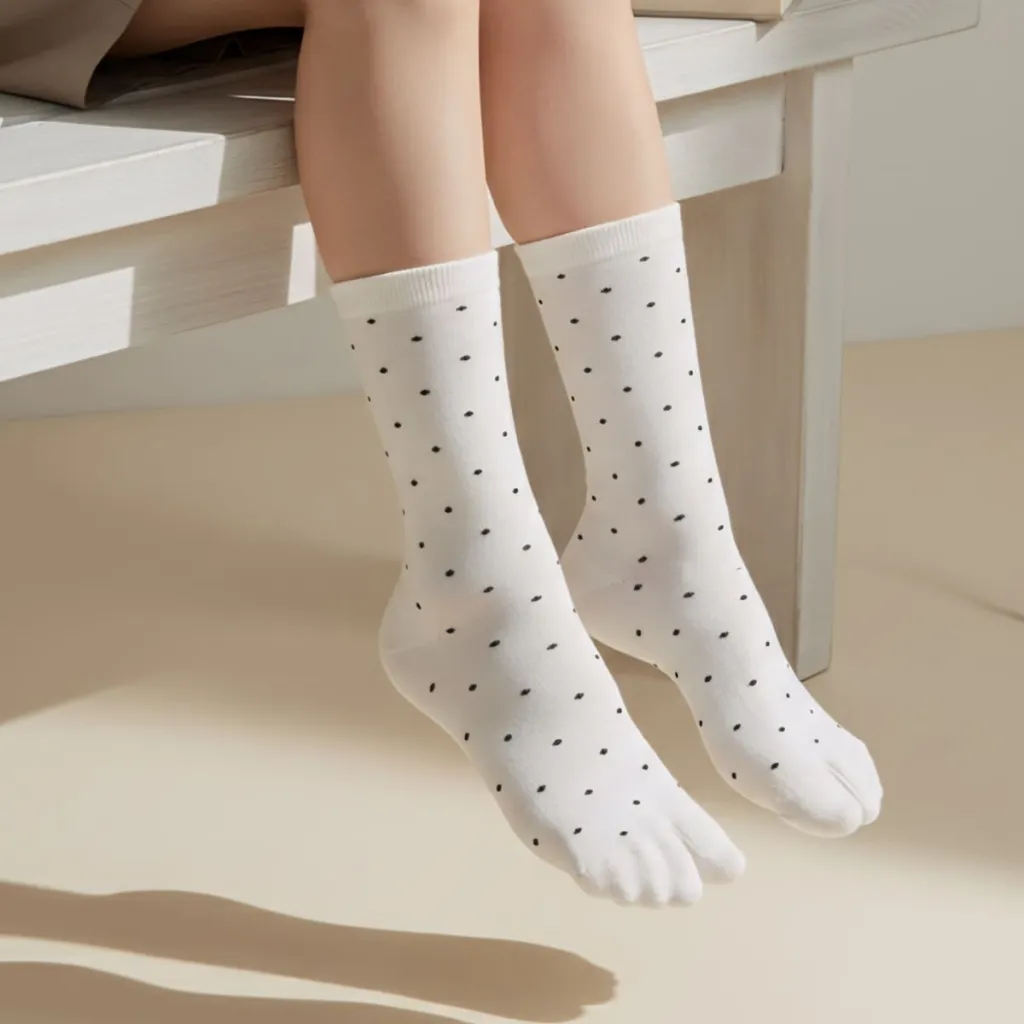 Set of 2 Pairs of Polka Dot Japanese Socks — where minimalism meets durability