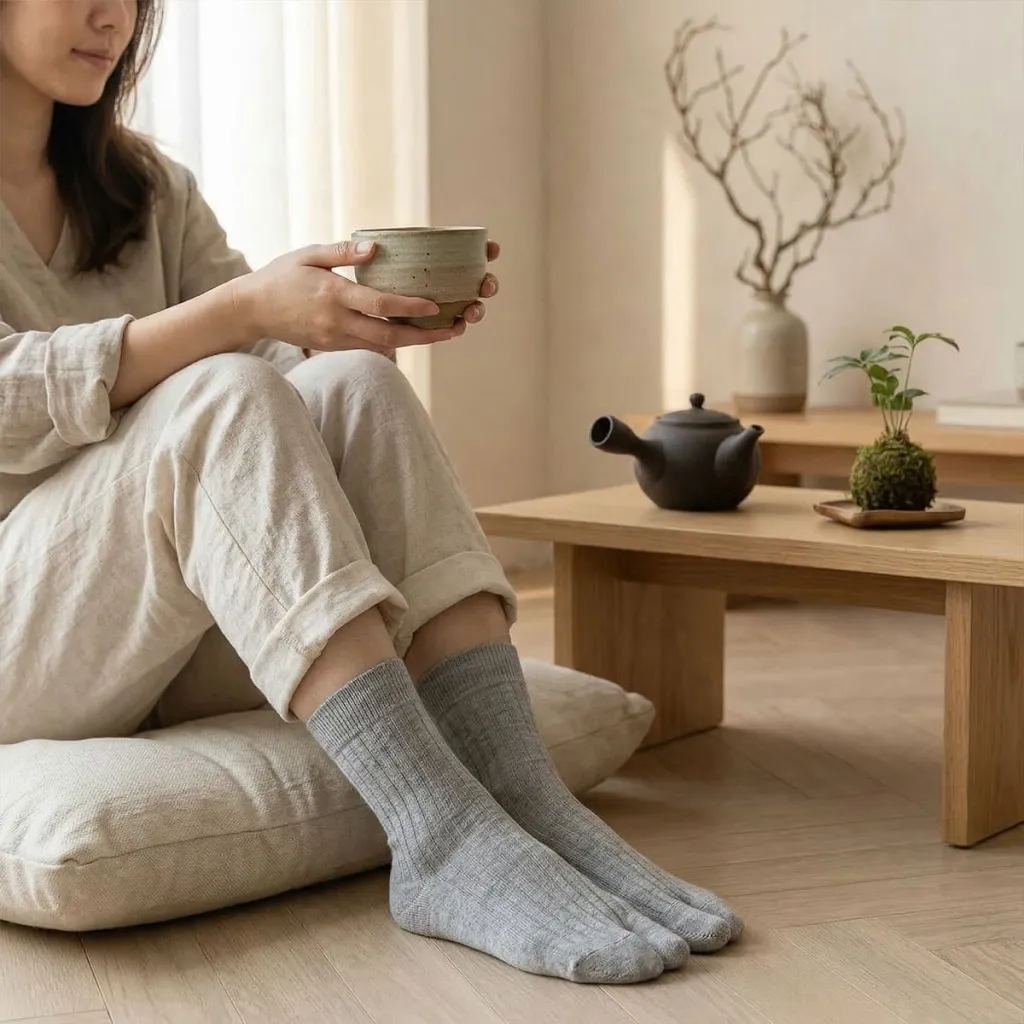 Set of 4 Pairs of Long Striped Japanese Socks — where minimalism meets durability