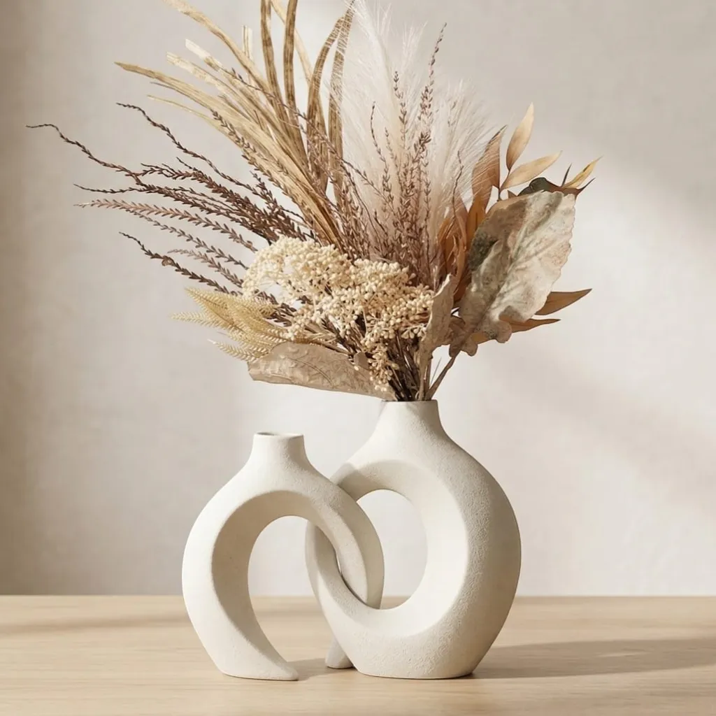 Set of 2 Ornamental Ceramic Vases