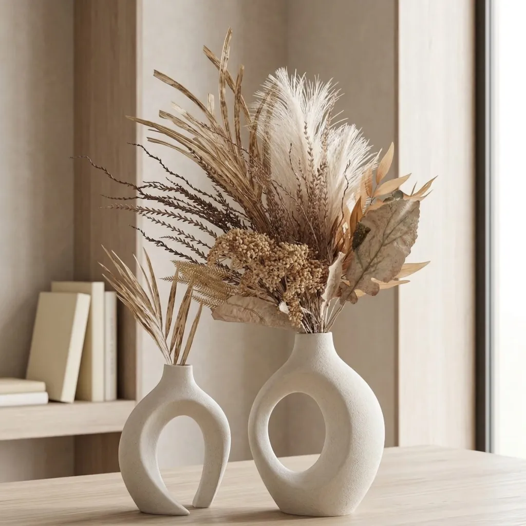 Set of 2 Ornamental Ceramic Vases — a piece designed for serenity
