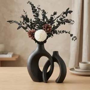 Set of 2 Ornamental Ceramic Vases — view 5
