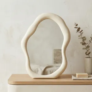 Small Standing Japandi Mirror with Organic Shape — view 3