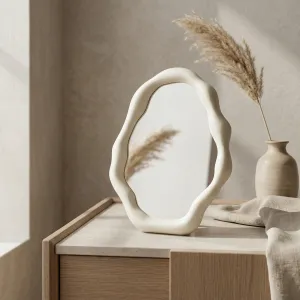 Small Wabi-Sabi Japandi Mirror with Organic Shape — view 2
