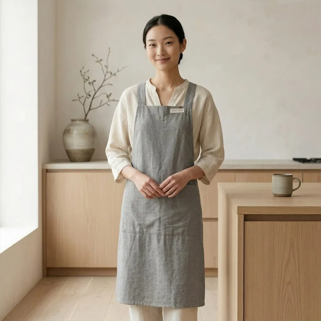 Solid Color Japanese Linen Apron