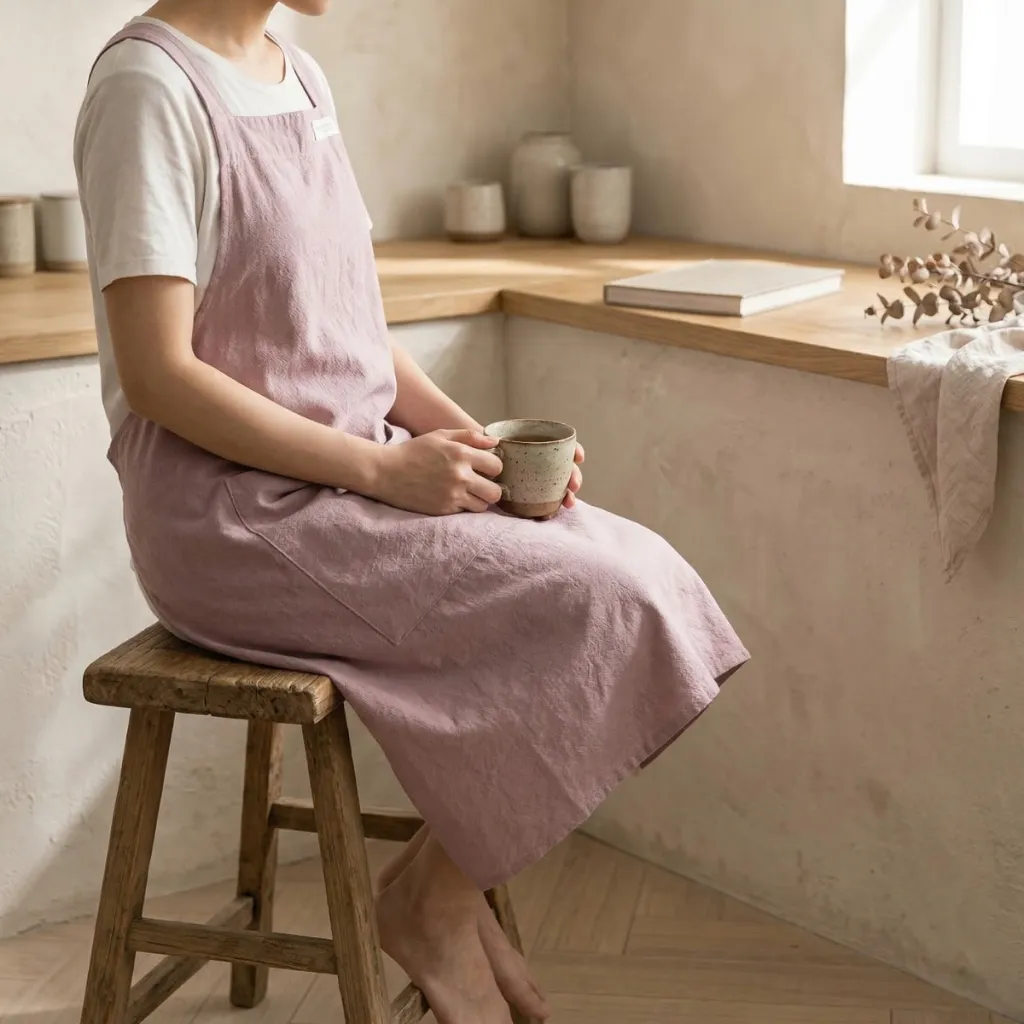 Solid Color Japanese Linen Apron — a piece designed for serenity