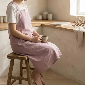 Solid Color Japanese Linen Apron — view 2