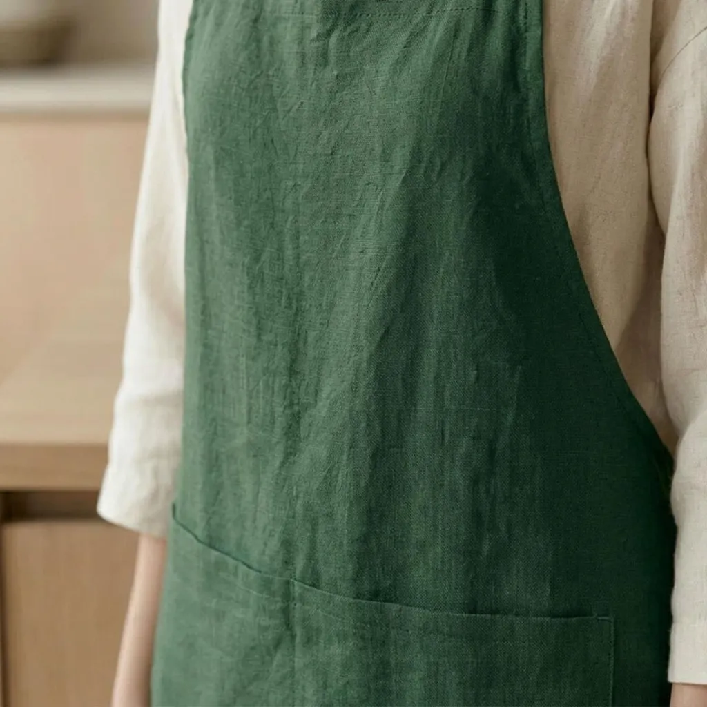 Solid Color Japanese Linen Apron — where minimalism meets durability