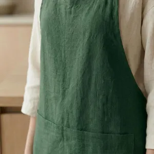 Solid Color Japanese Linen Apron — view 3