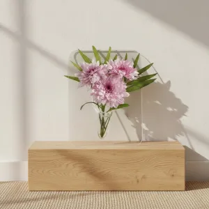 Square Transparent Acrylic Vase — view 2