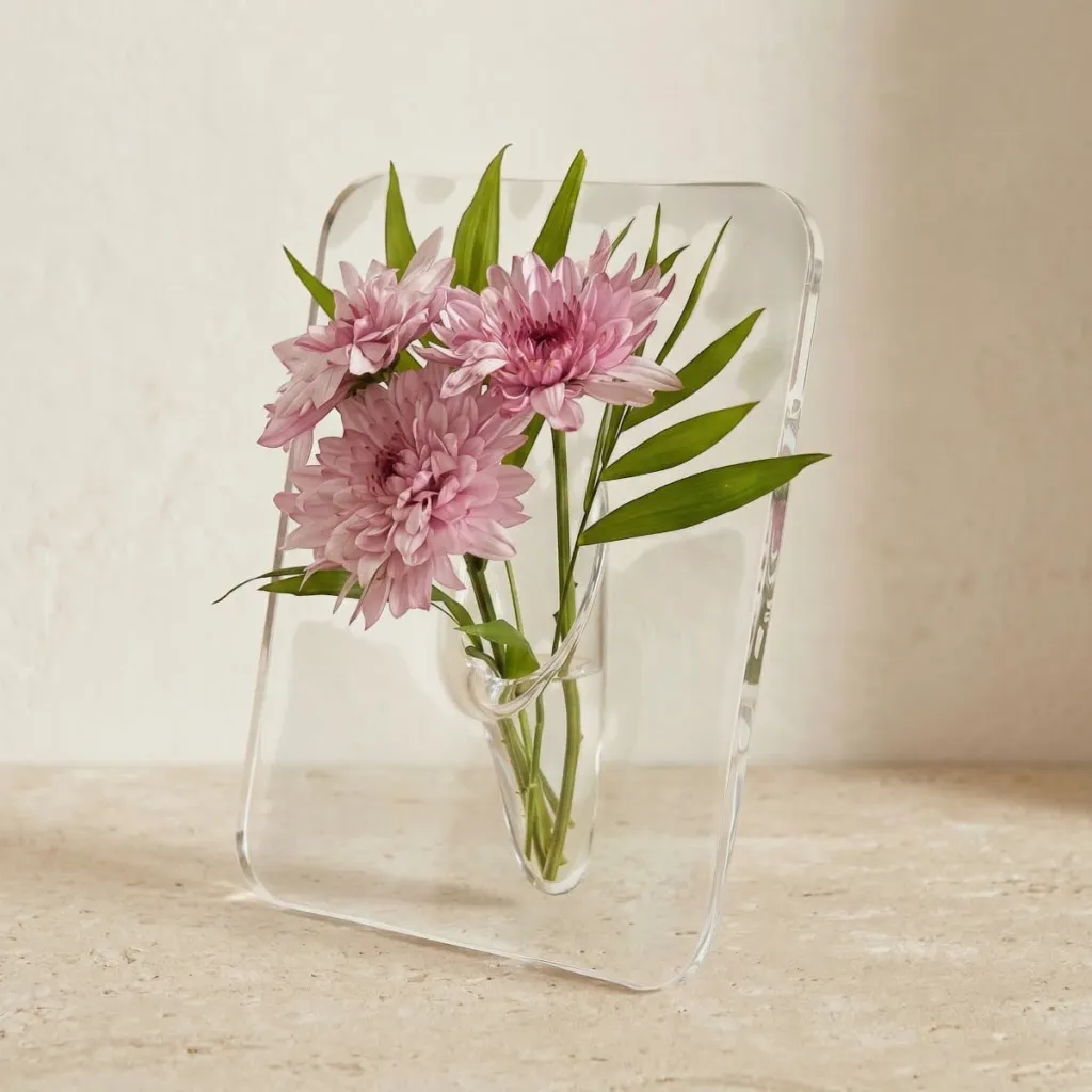 Square Transparent Acrylic Vase — flexible, beautiful styling