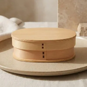 Traditional Japanese Bento Box in Natural Wood — view 3