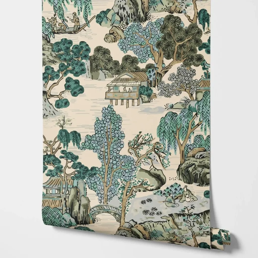 Traditional Japanese Landscape Wallpaper — a piece designed for serenity