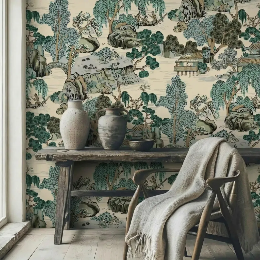 Traditional Japanese Landscape Wallpaper — where minimalism meets durability