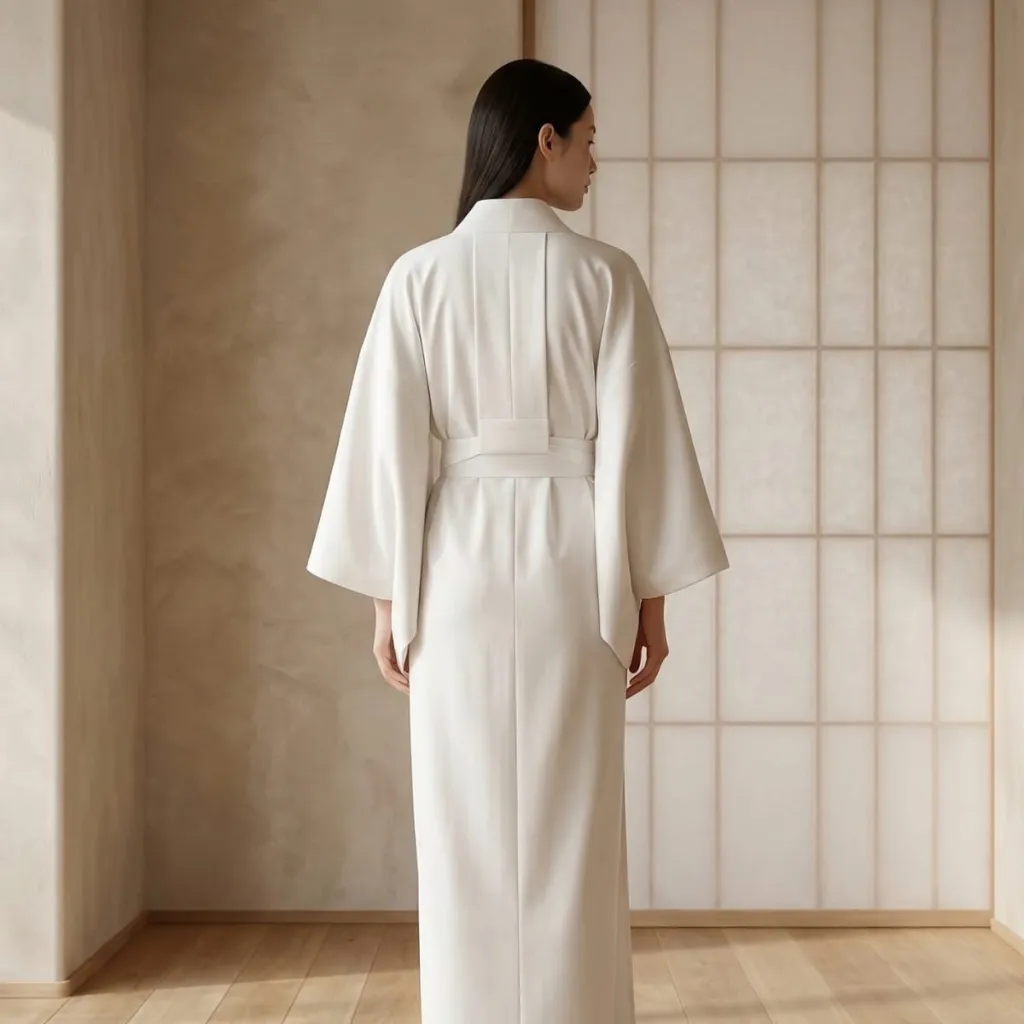 Traditional Japanese-Style White Kimono for Women — a piece designed for serenity