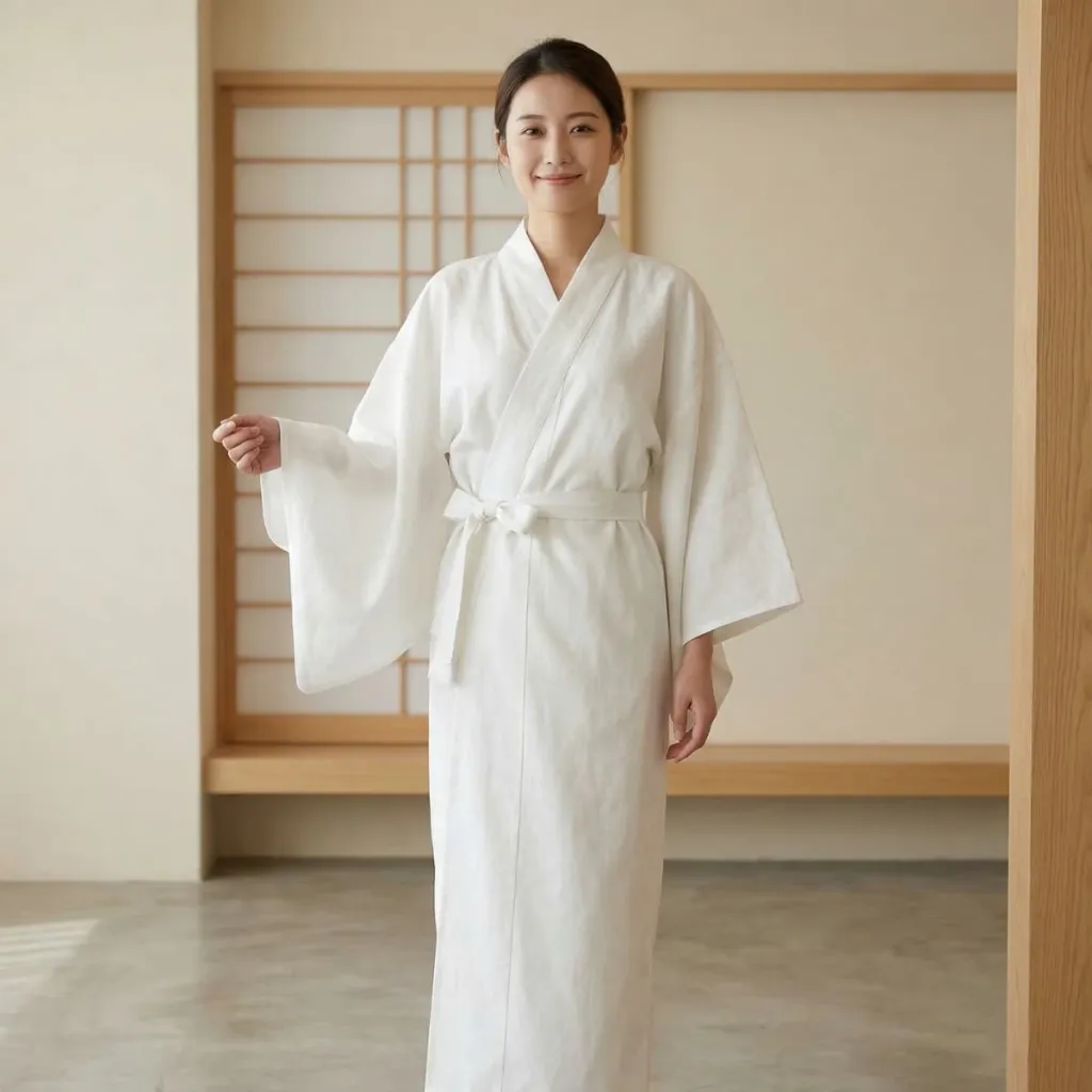 Traditional Japanese-Style White Kimono for Women — where minimalism meets durability