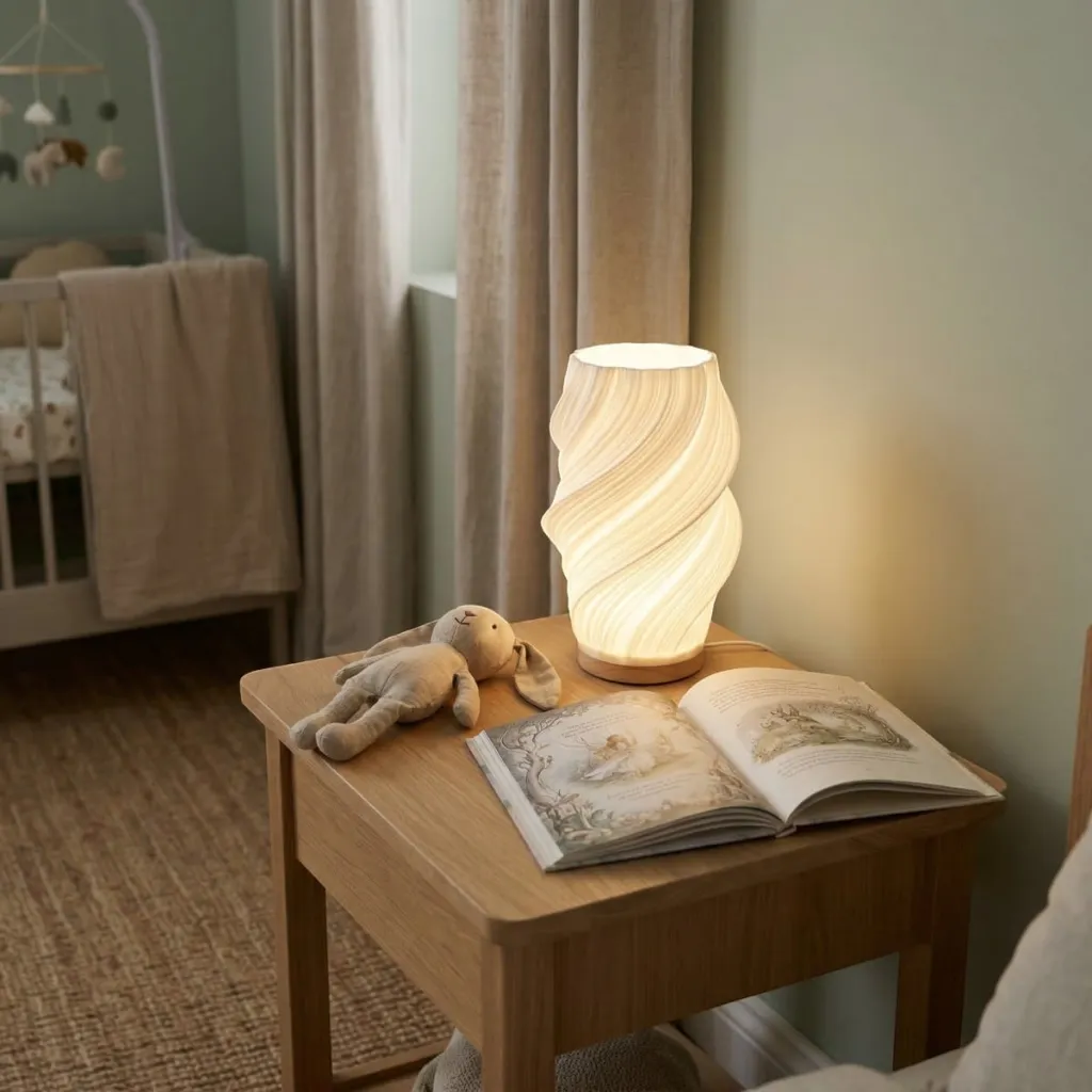 Twisted Japandi Table Lamp with Soft Light — flexible, beautiful styling