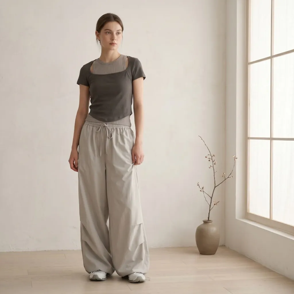 Unisex Wide-Leg Parachute Pants