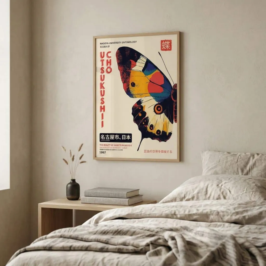 Vintage Butterfly Japandi Wall Art Print — a piece designed for serenity