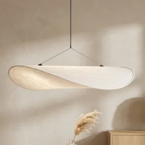 White Japandi Chandelier, Zen Minimalist Style — view 1