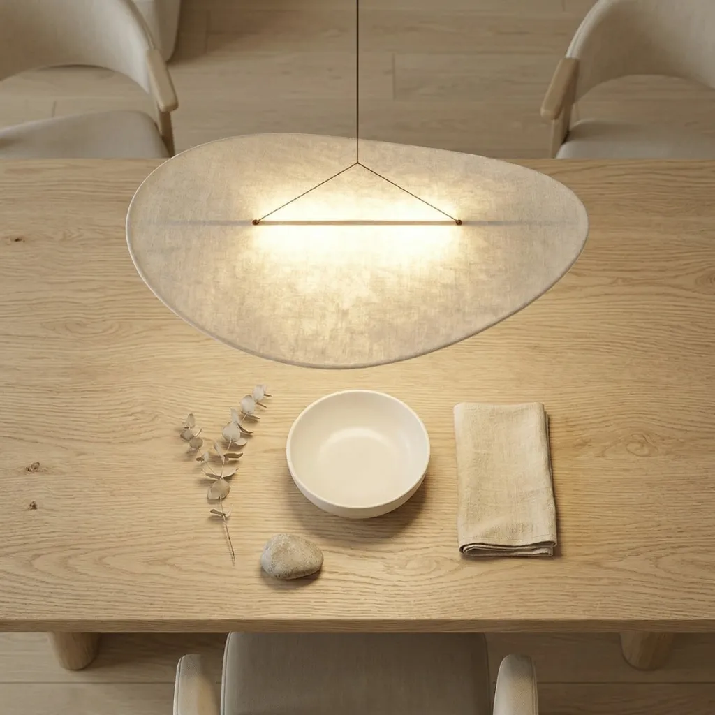 White Japandi Chandelier, Zen Minimalist Style — flexible, beautiful styling