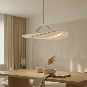 White Japandi Chandelier, Zen Minimalist Style — view 5