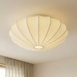 White Silk Japandi Ceiling Light for Living Room and Bedroom — view 1