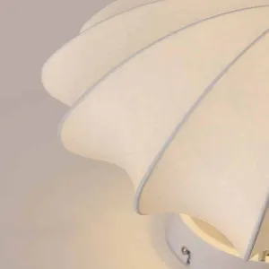 White Silk Japandi Ceiling Light for Living Room and Bedroom — view 5