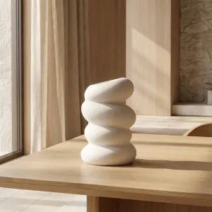 White Spiral Japandi Vase in Plastic — view 3