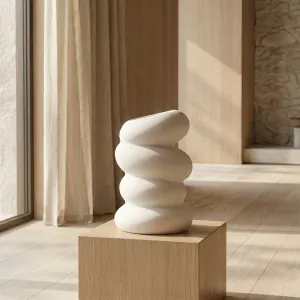 White Spiral Japandi Vase in Plastic — view 4