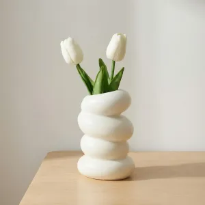 White Spiral Japandi Vase in Plastic — view 5