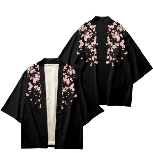 Women's Black Floral-Print Haori Jacket — view 4