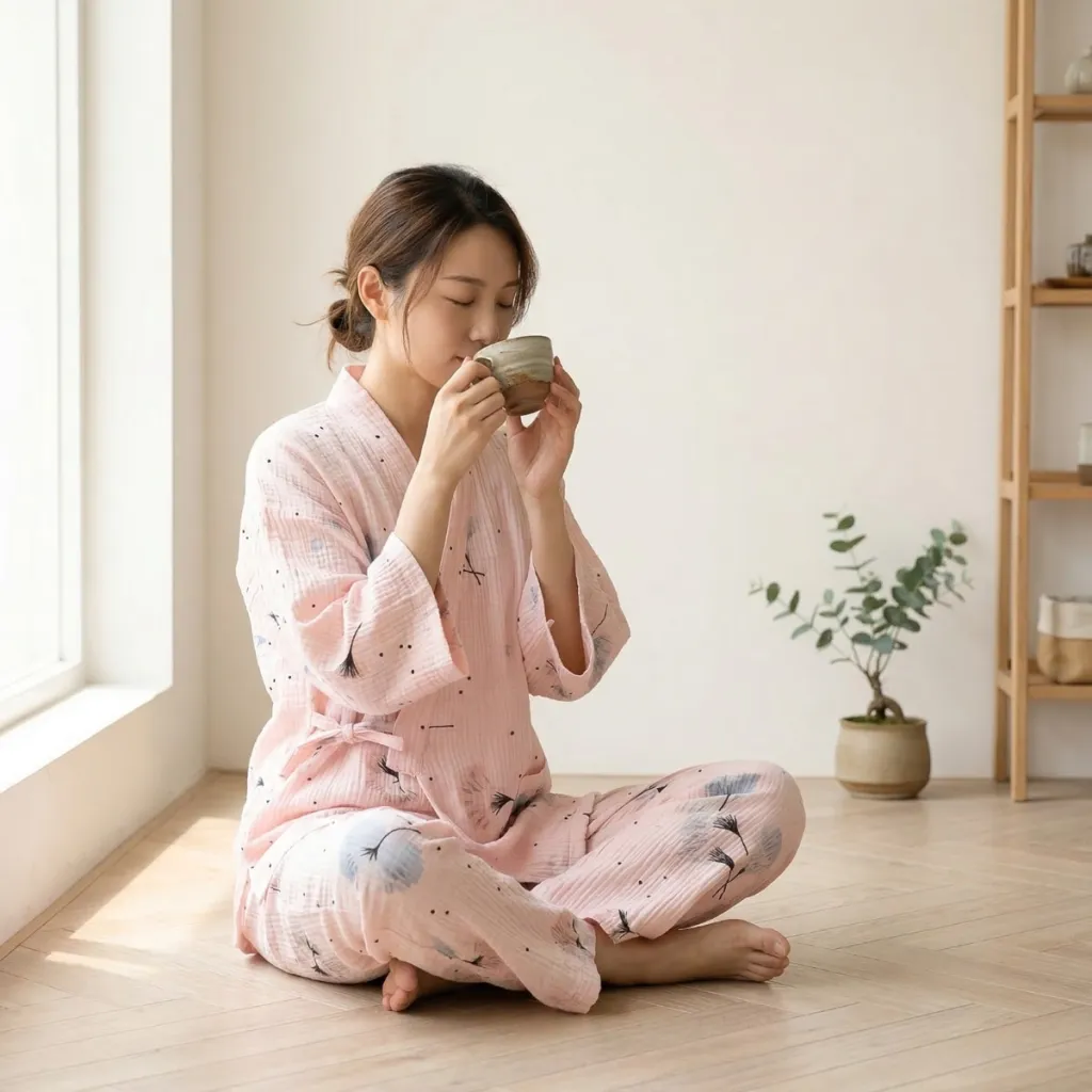Women's Japanese Pajamas with Dandelion Print — where minimalism meets durability