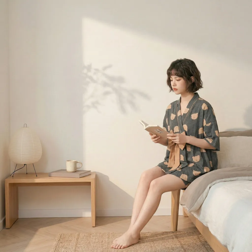 Kawaii Japanese Pajama Set with Shorts for Women — where minimalism meets durability