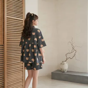 Kawaii Japanese Pajama Set with Shorts for Women — view 4