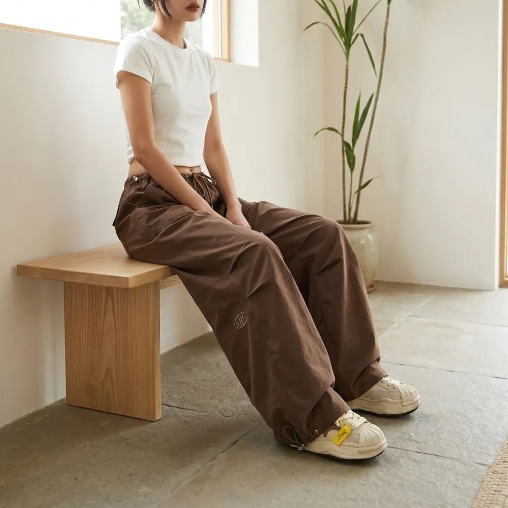 Women's Parachute Pants with Adjustable Drawstring — where minimalism meets durability