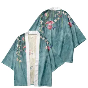 Women's Sage Green Floral-Print Haori Jacket — view 4