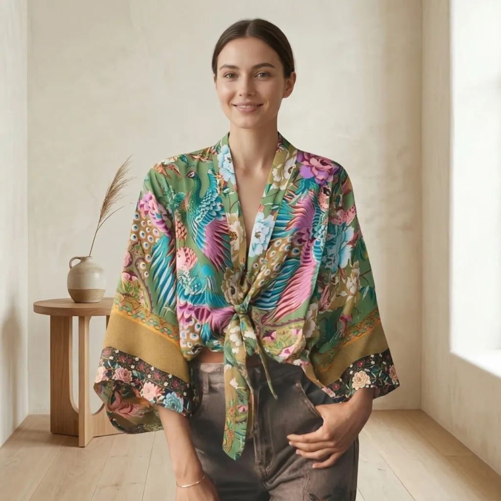 Women's Short Boho Kimono