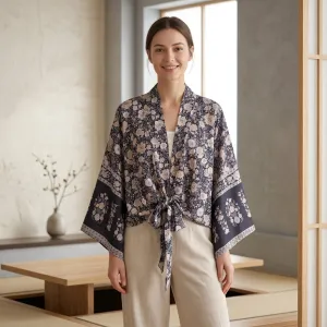 Women's Short Kimono with Floral Print — view 1