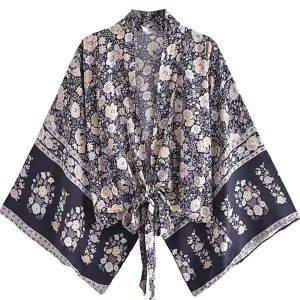 Women's Short Kimono with Floral Print — view 5