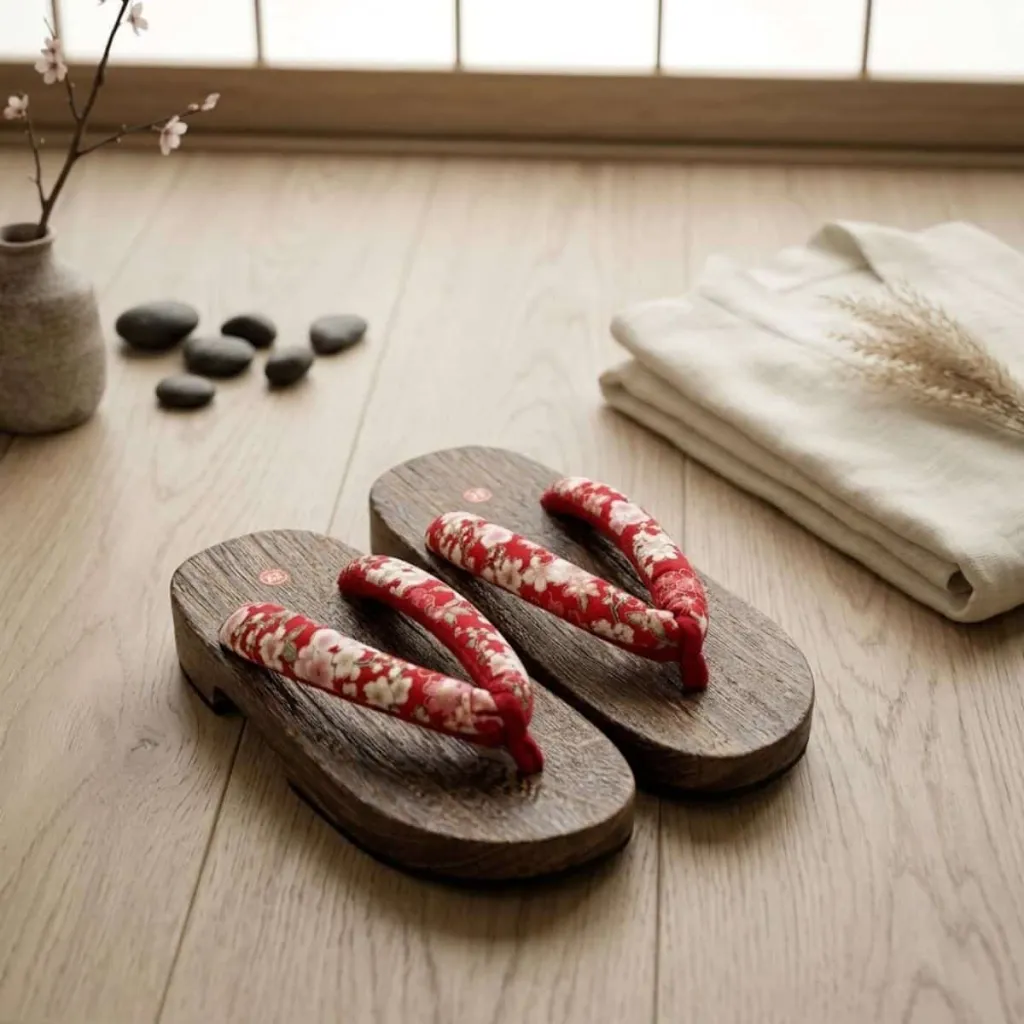 Women's Traditional Floral Fabric Geta Sandals — flexible, beautiful styling