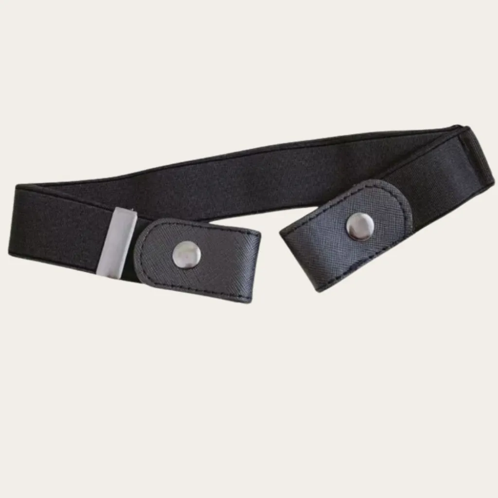 Black Elastic Buckle-Free Belt Unisex 65-110 cm