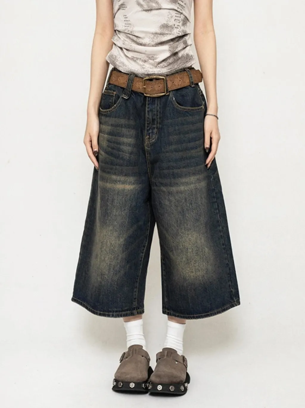 Black Washed Denim Skort — a pair designed to be worn everywhere