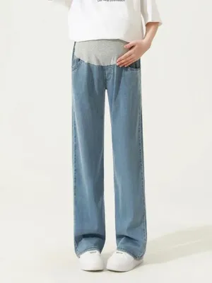 Blue Straight-Leg Maternity Jeans — view 2